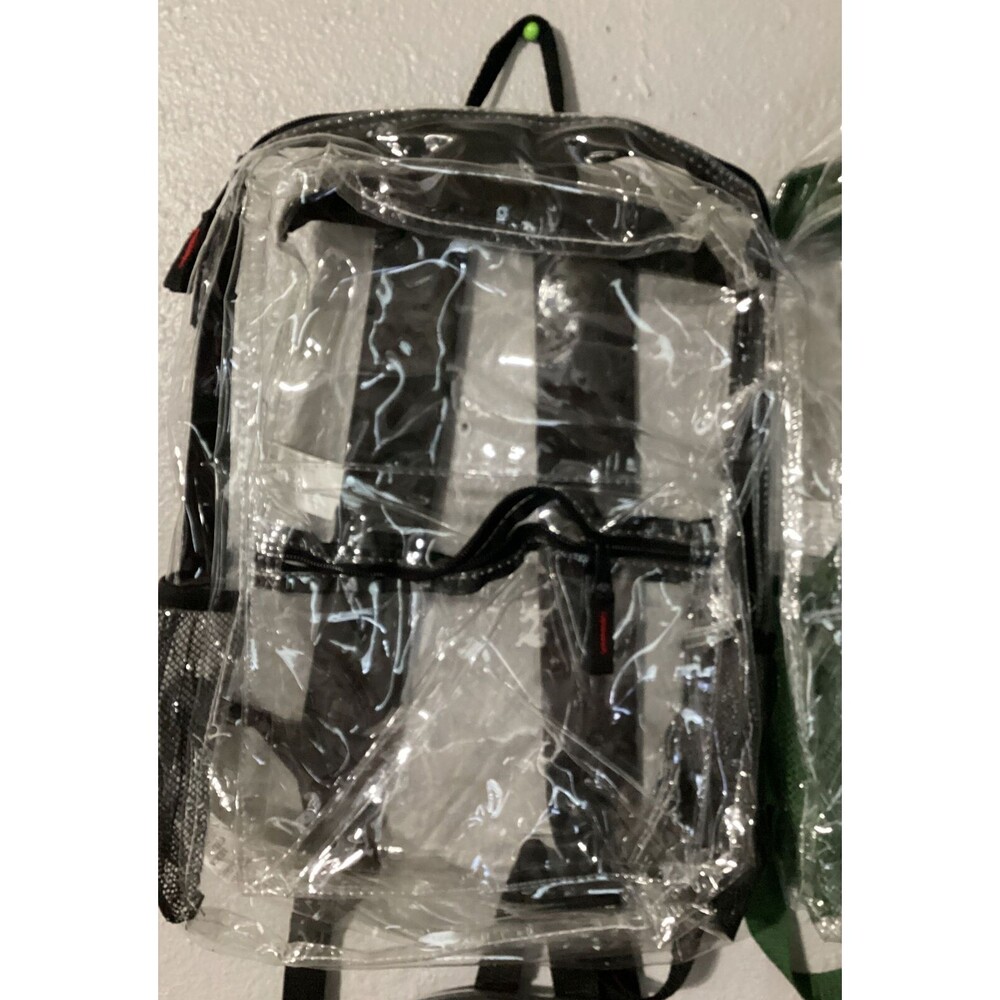 4 Pack Of Clear School Backpacks New No Tags 2 Black One Green And One Red. - Picture 2 of 5